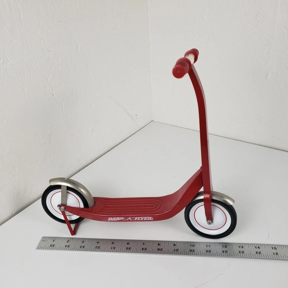 Radio‎ Flyer Miniature Scooter Red Metal Vintage Style Collectible Model Doll